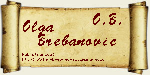 Olga Brebanović vizit kartica